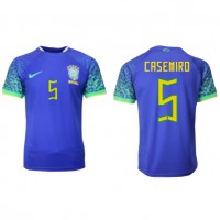Brasilien Casemiro #5 Fußballbekleidung Auswärtstrikot WM 2022 Kurzarm